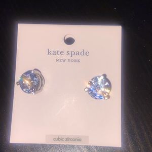 NWT Kate Spade cubic zirconia silver round stud earrings. Never worn
